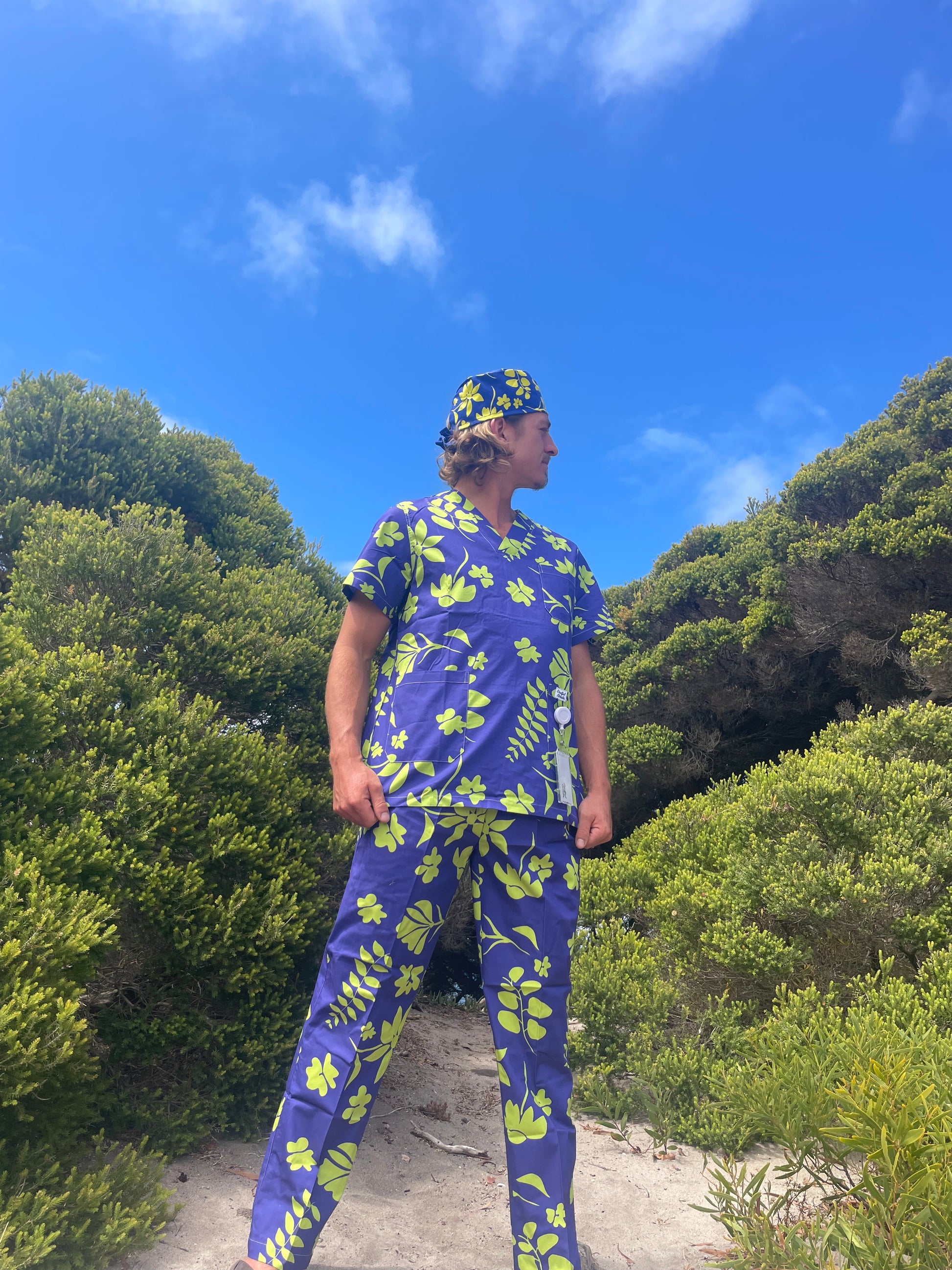 Blue & Lime Hawaiian Print Full Nursing Set™