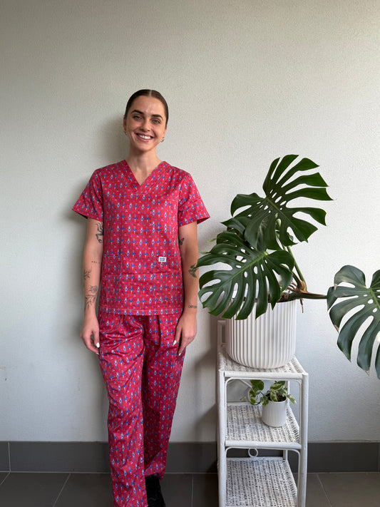 Christmas Nutcracker Print Nursing Scrub Set