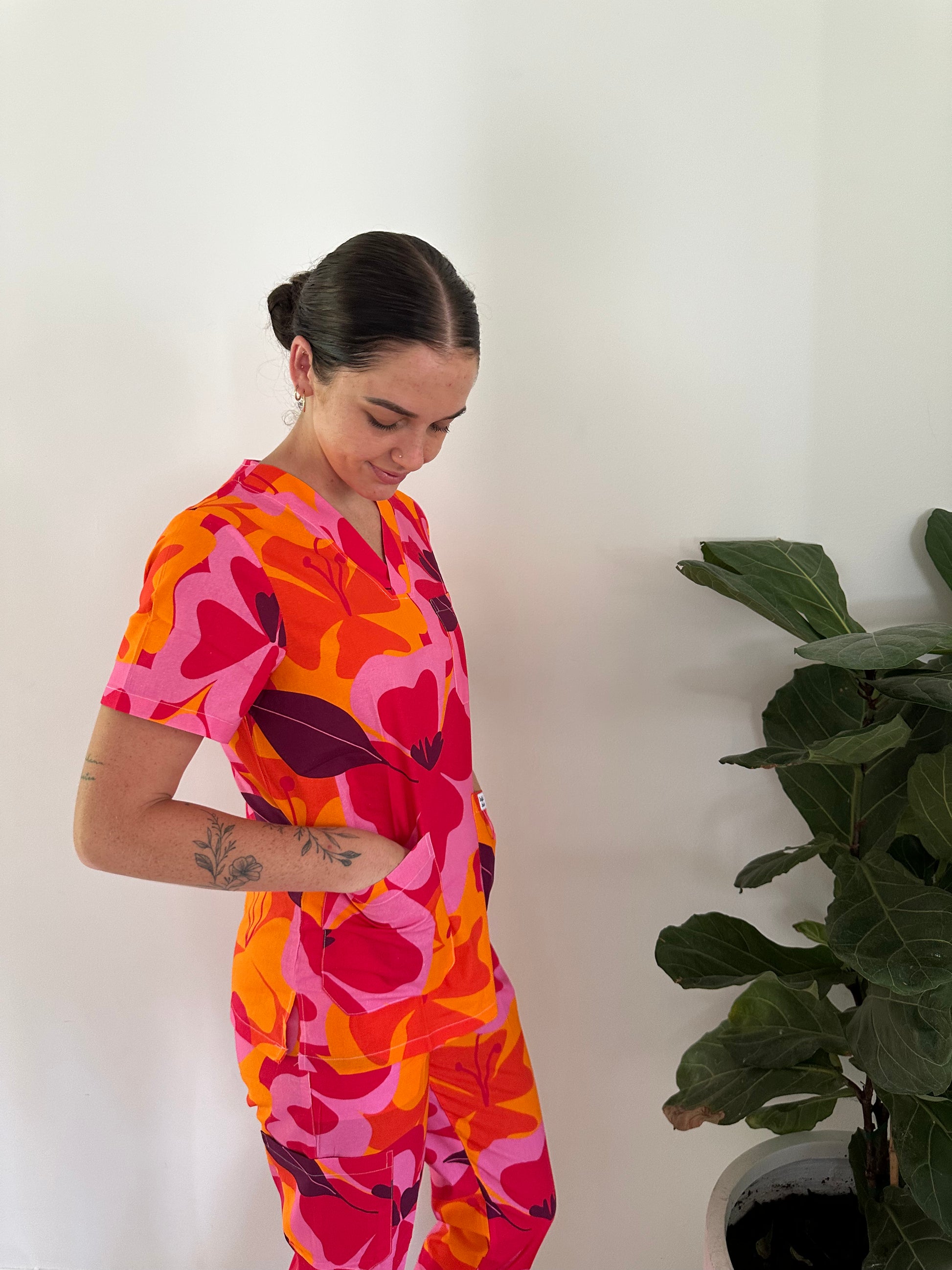 Mango Tango™ Print Full Nursing Scrub Set