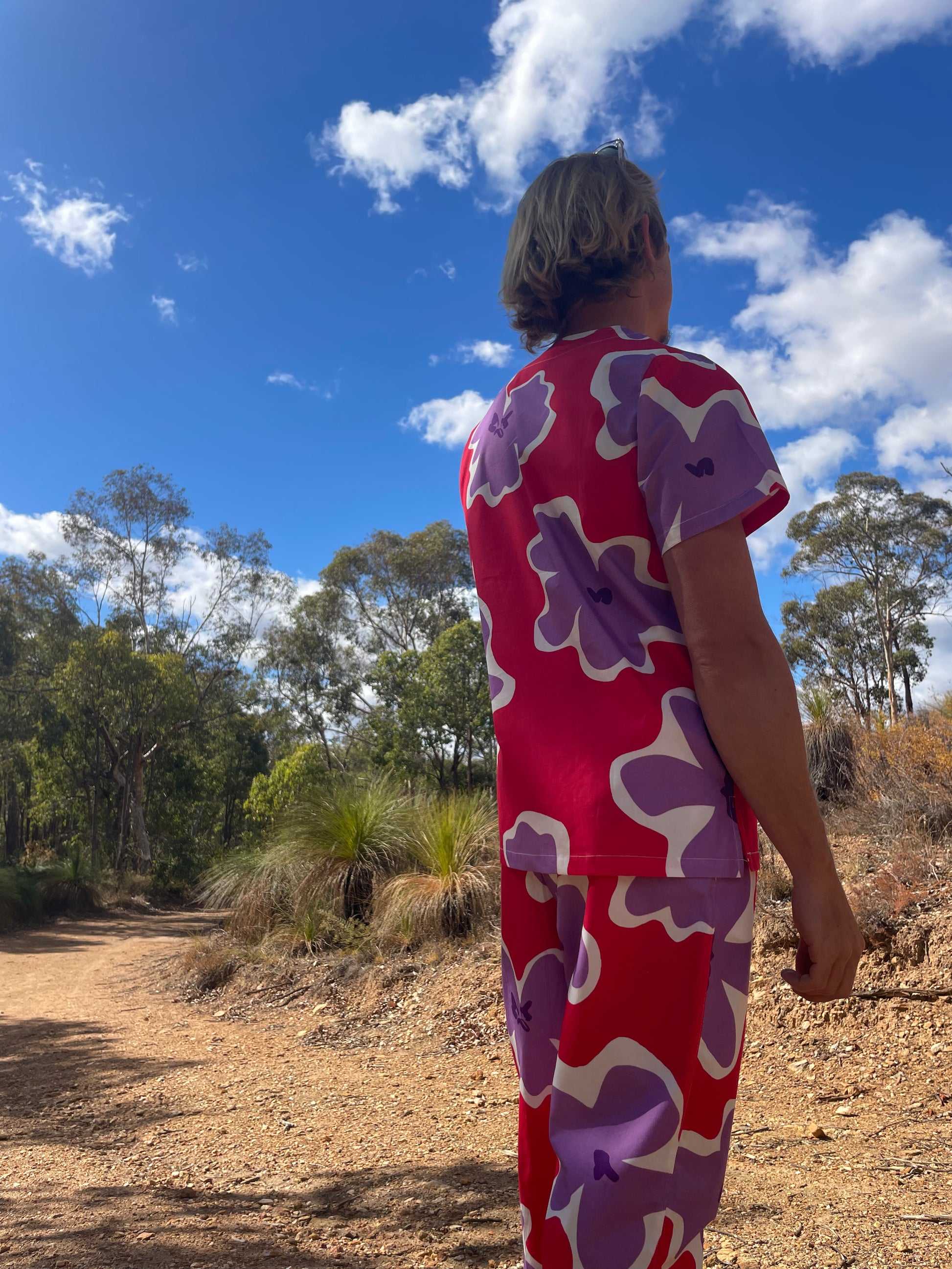 Pink Purple Floral™ Nursing Scrub Set | Full Print Uniform