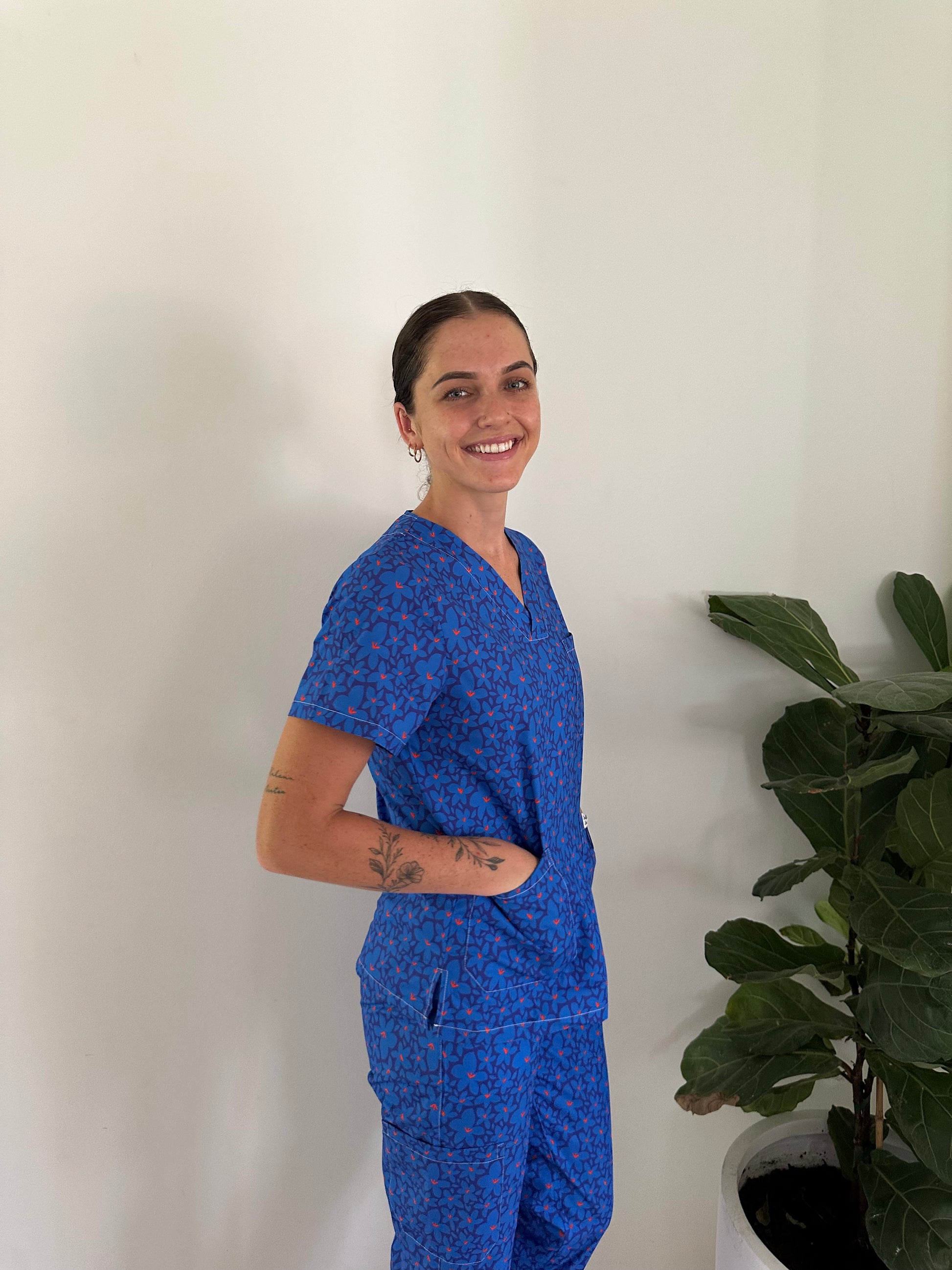 Sister Blue Print™ Full Nursing Scrub Set