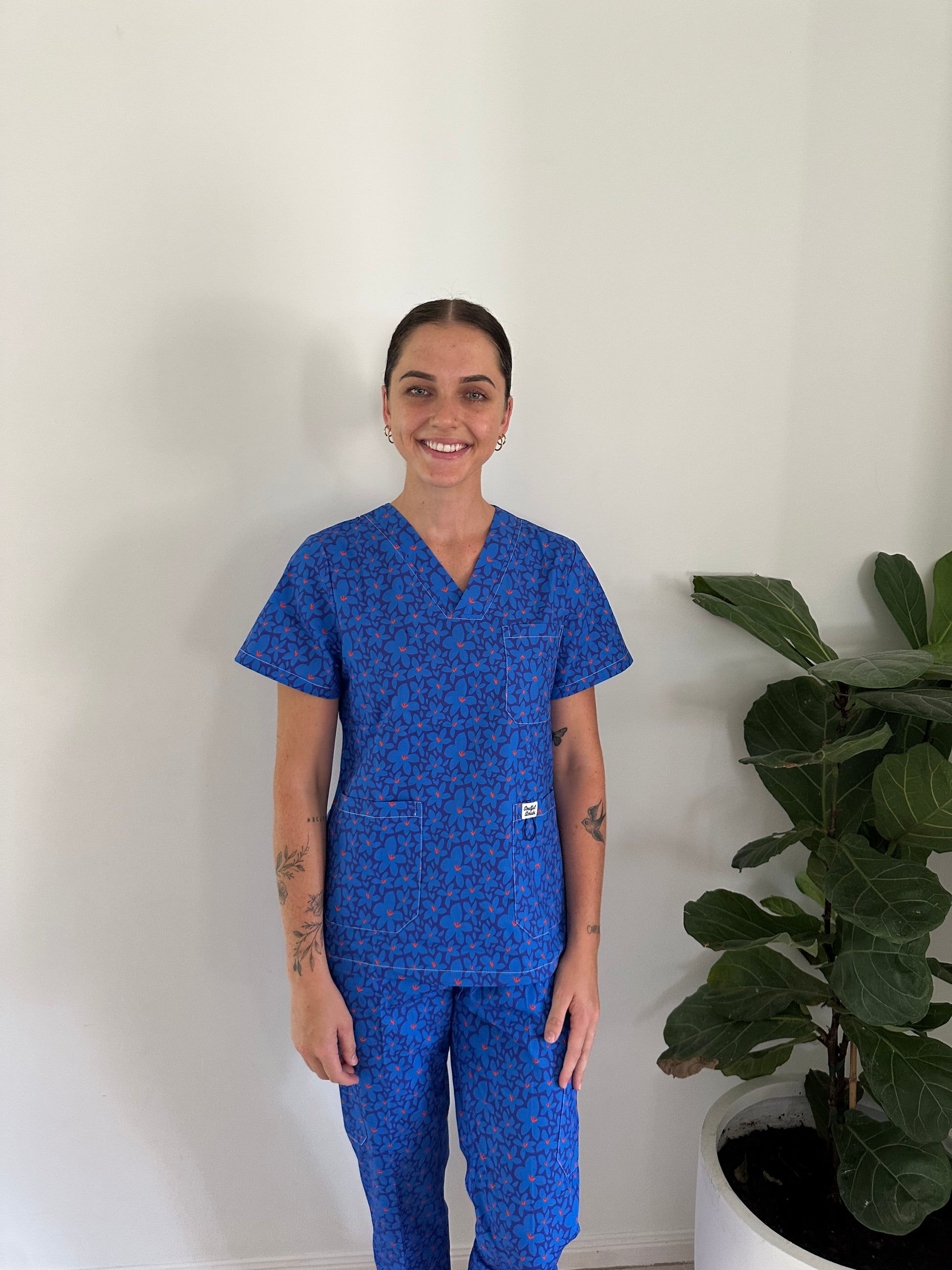 Sister Blue Print™ Full Nursing Scrub Set