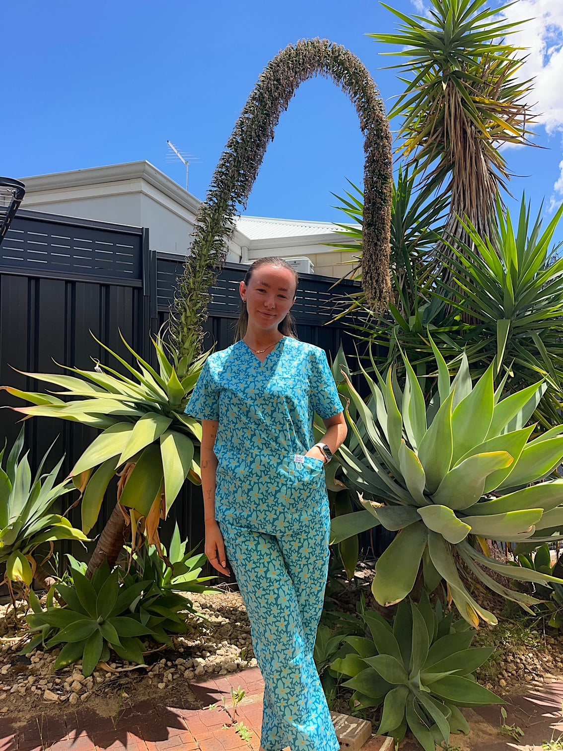 Limited Edition Baby Sister Blue™ Print Full Nursing Scrub Set