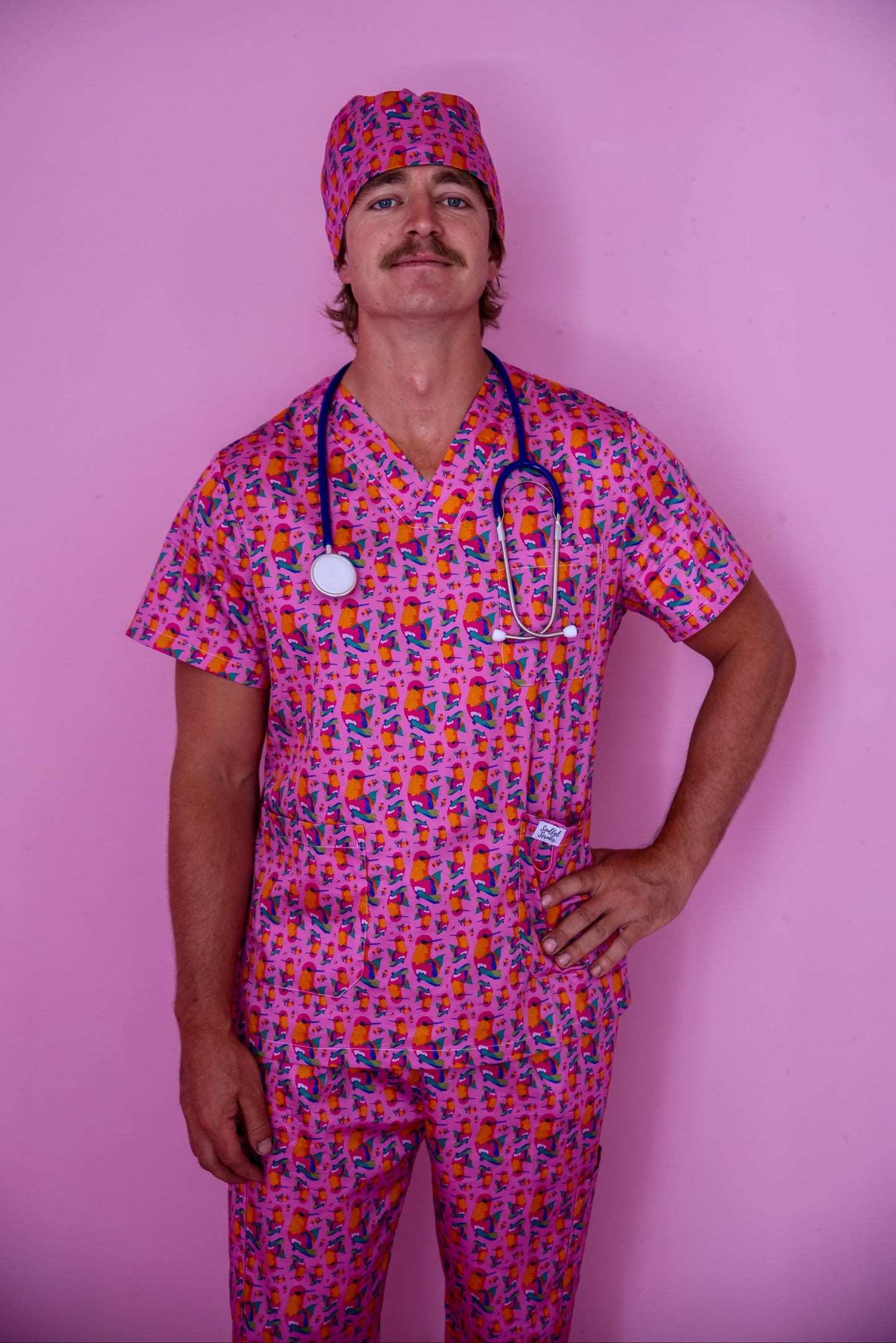 Limited Edition Hummingbird™ Print Nursing Scrub Pants