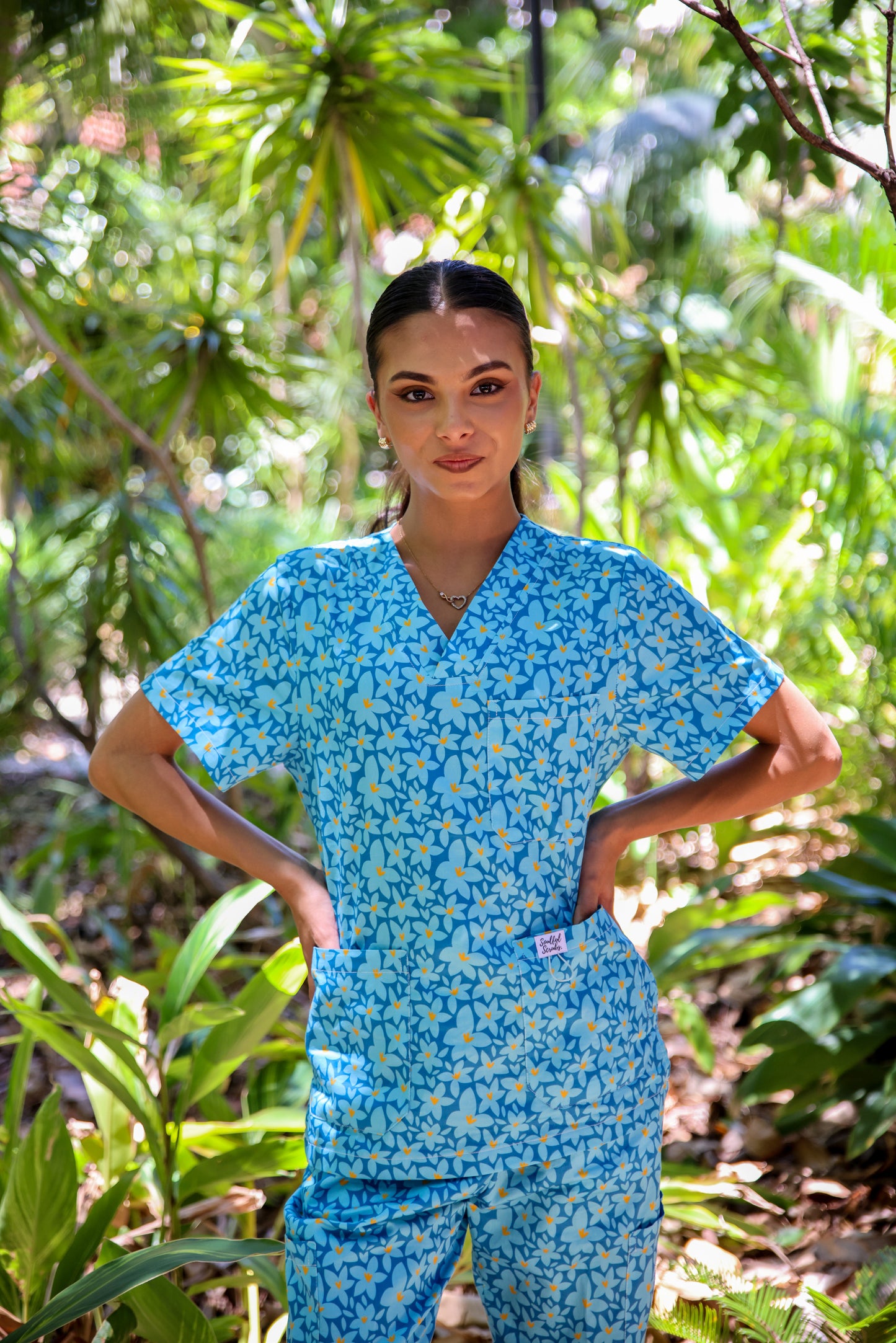 Limited Edition Baby Sister Blue™ Print Full Nursing Scrub Set