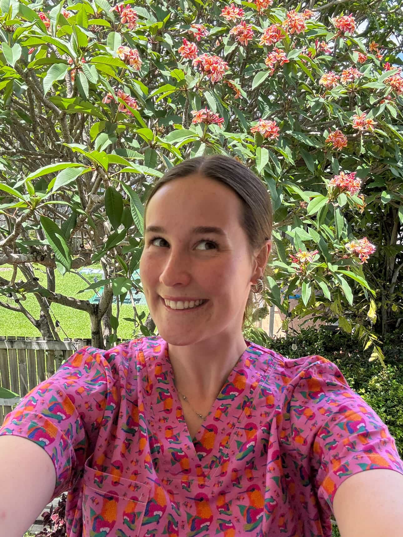 Limited Edition Hummingbird™ Print Nursing Scrub Pants