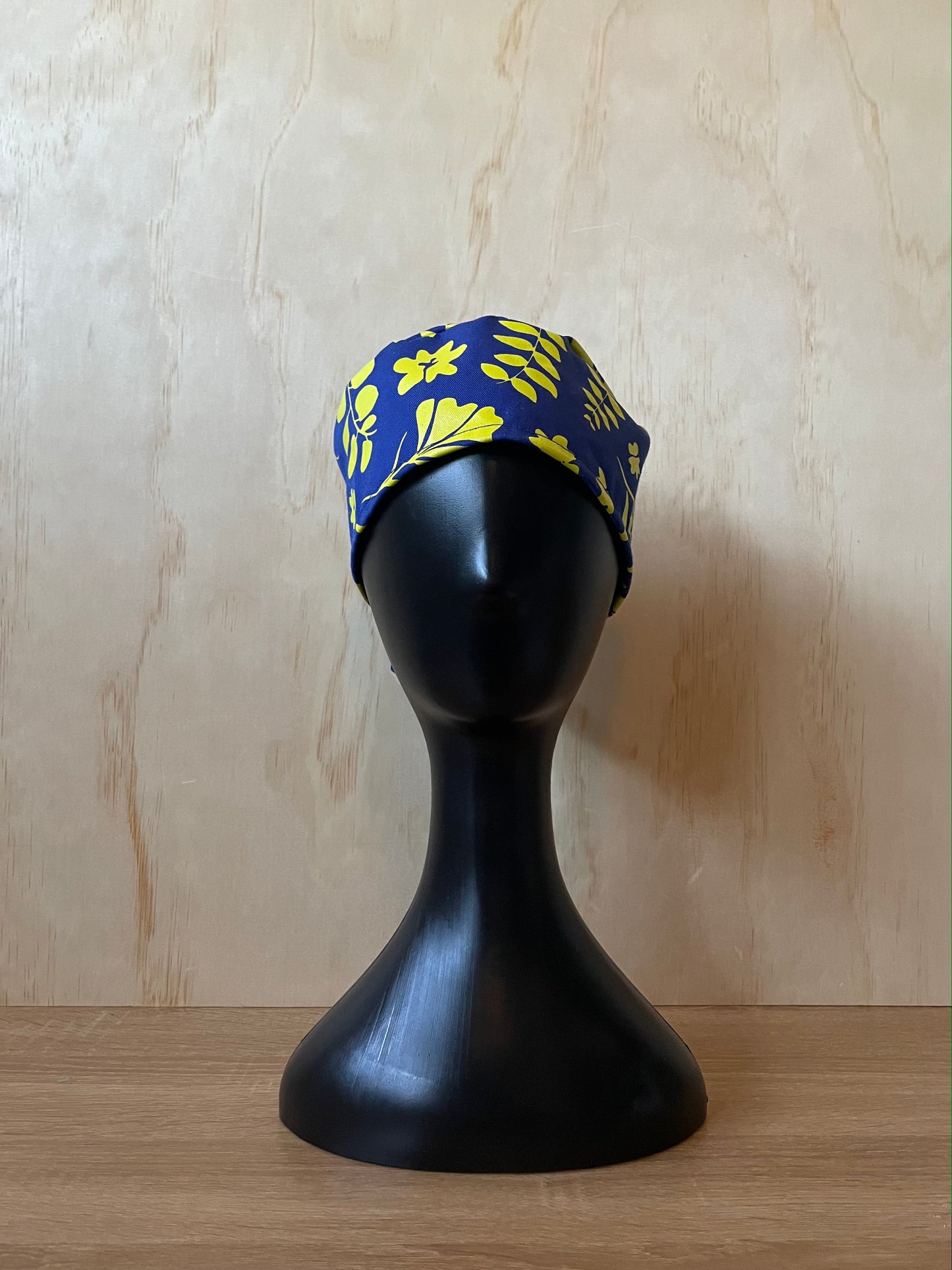 Blue and Yellow Floral Cotton Twill Scrub Cap