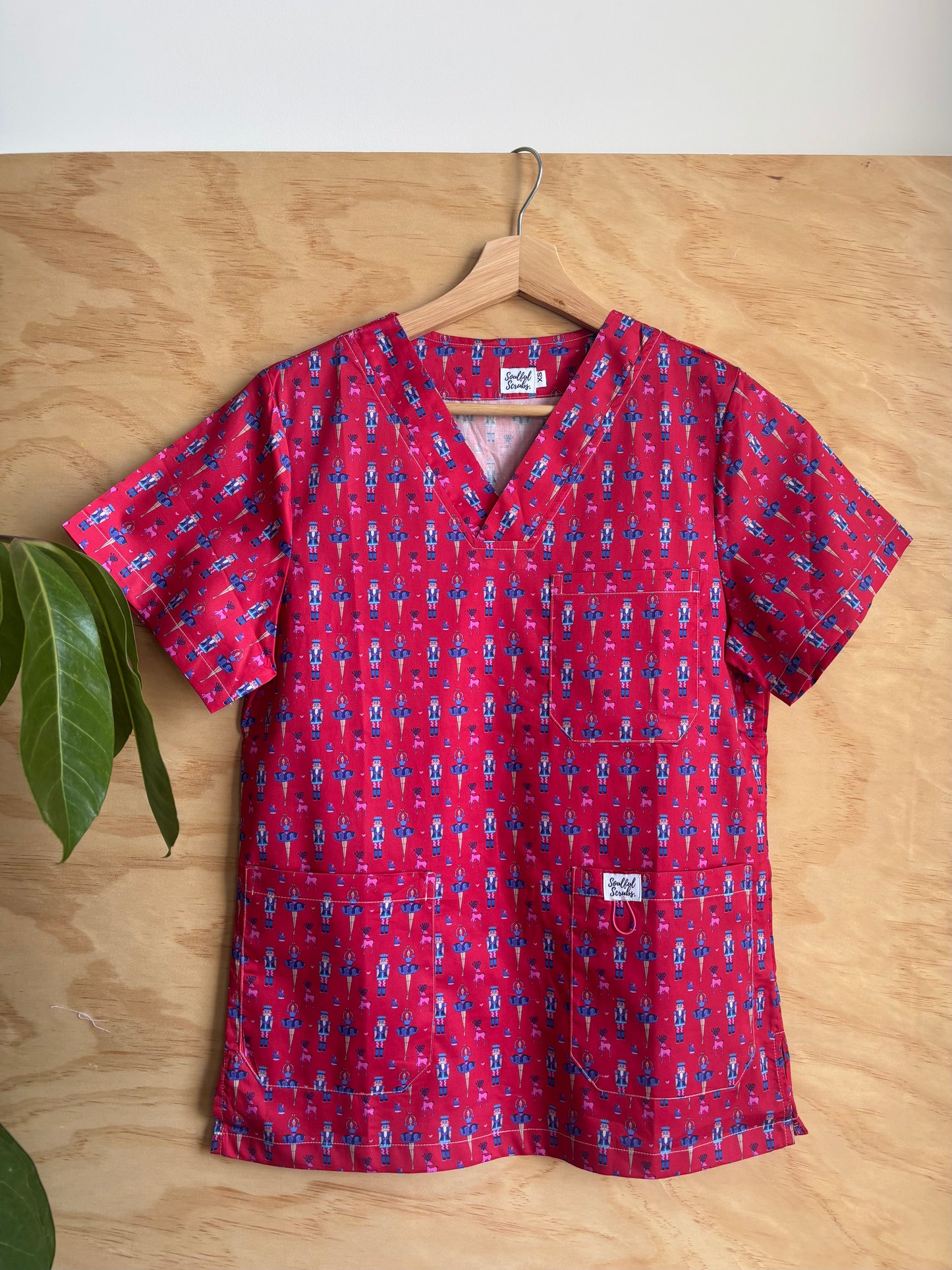 Christmas Nutcracker Print Nursing Scrub Set