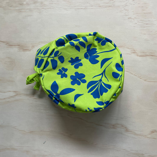 Lime & Blue Floral Cotton Twill Scrub Cap™
