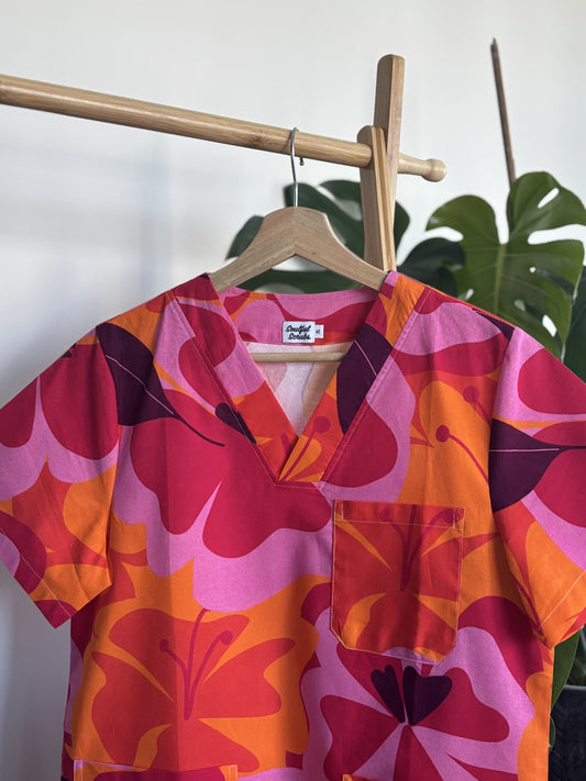 Mango Tango™ Print Nursing Scrub Top