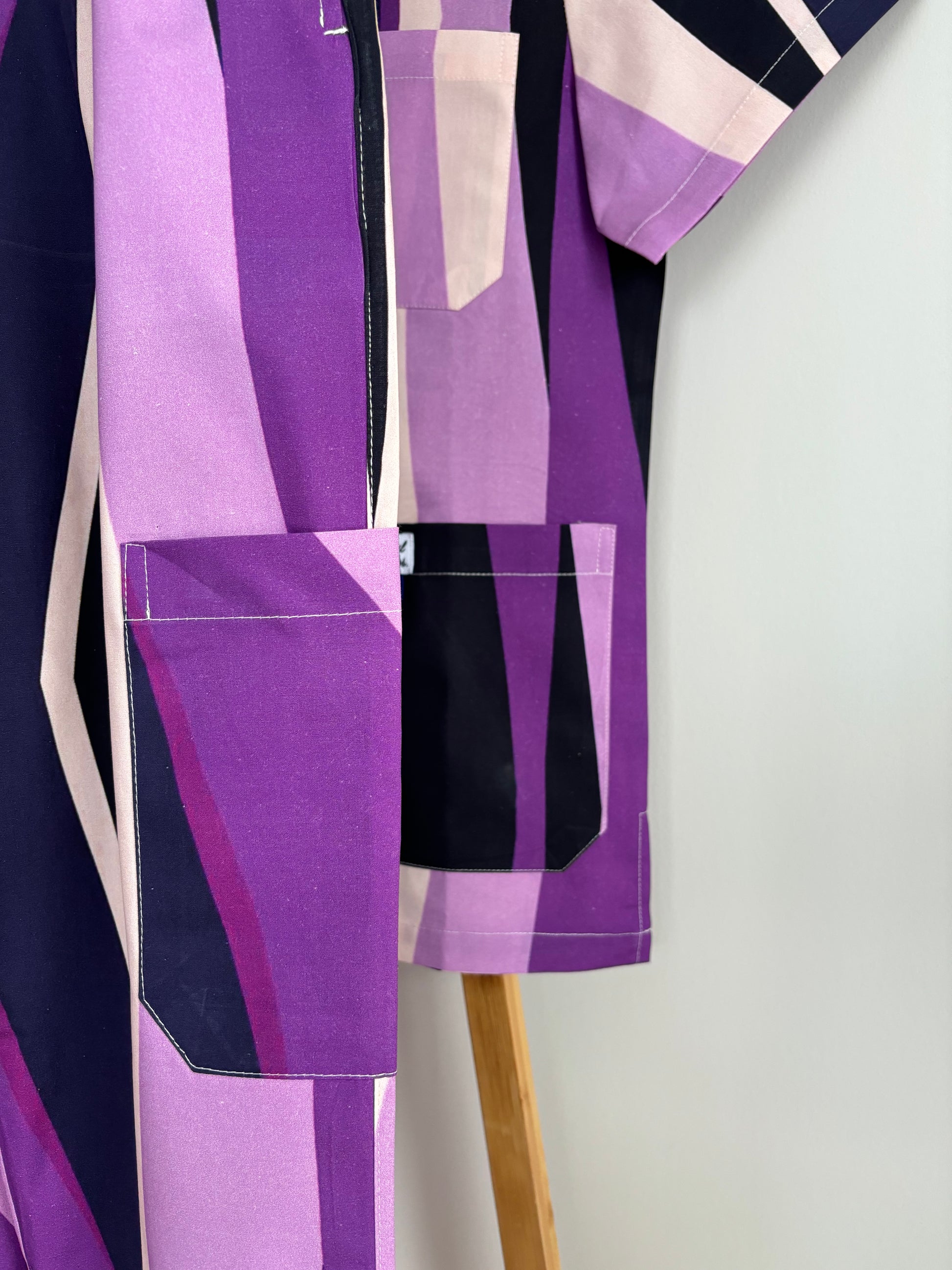 Purple Striped Nursing Scrub Top™ Medical Uniform Shirt