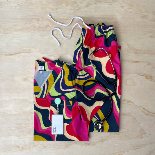 Wonka™ Print Nursing Scrub Top – Cute Medical Uniform Tee