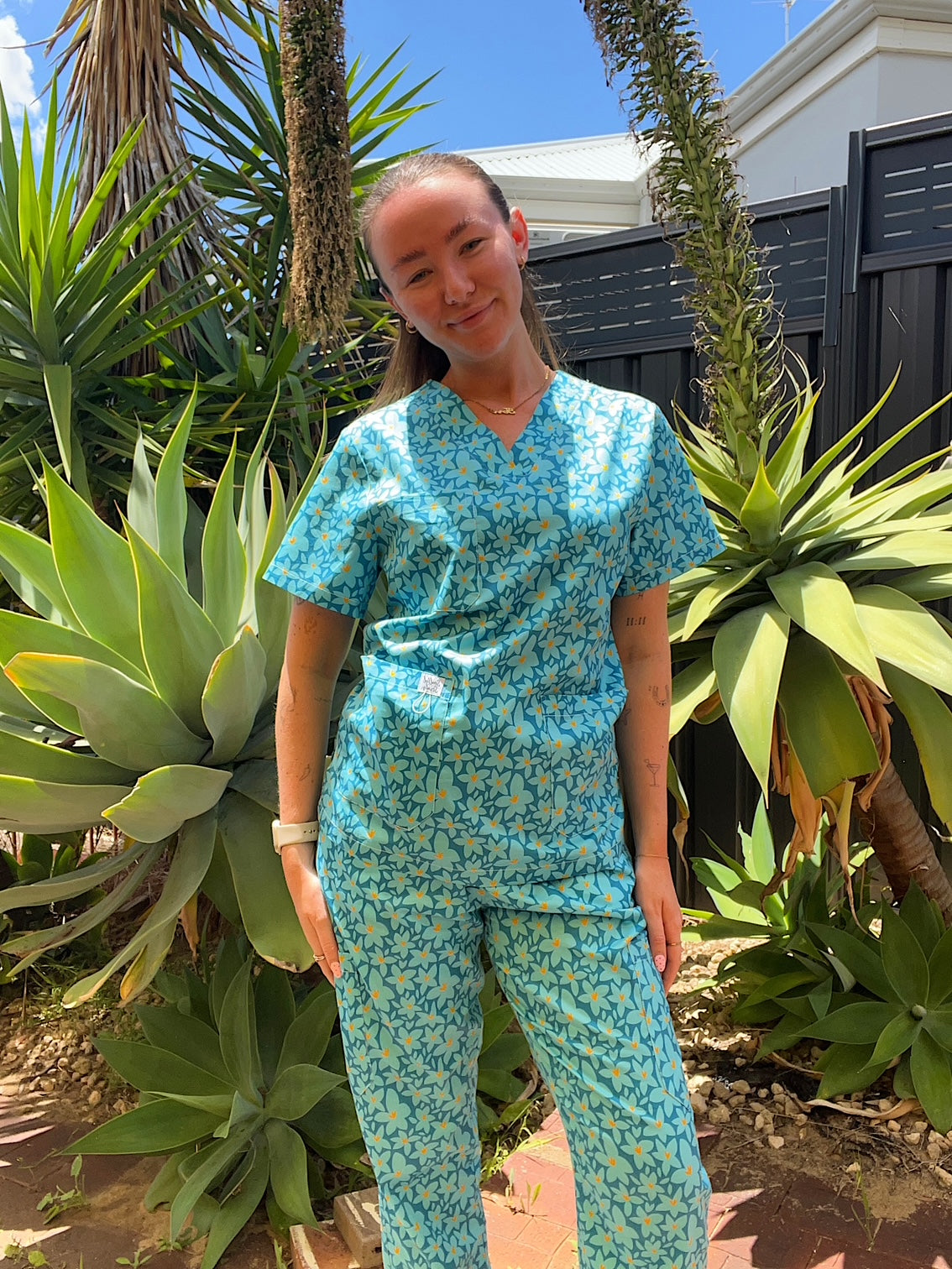 Limited Edition Baby Sister Blue™ Print Nursing Scrub Pants